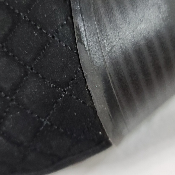 Style & Co Womens Black Suede Ankle Booties Side Zips Quilted Sz 10 GUC READ - Picture 14 of 14